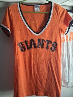 Victoria's Secret PINK MLB Giants Orange & Black Shirt Small